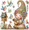 Diamond Art Painting Kit, DIY Elf and Bird 5D Special Shape Crystal Diamond Partial Diamond Art Painting Mosaic Making Craft, Suitable for Home Wall Decor Art Gift